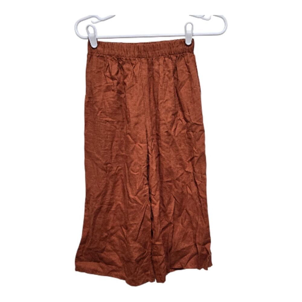 Urban Renewal Linen Blend Wide Leg Crop Pants XS Rust